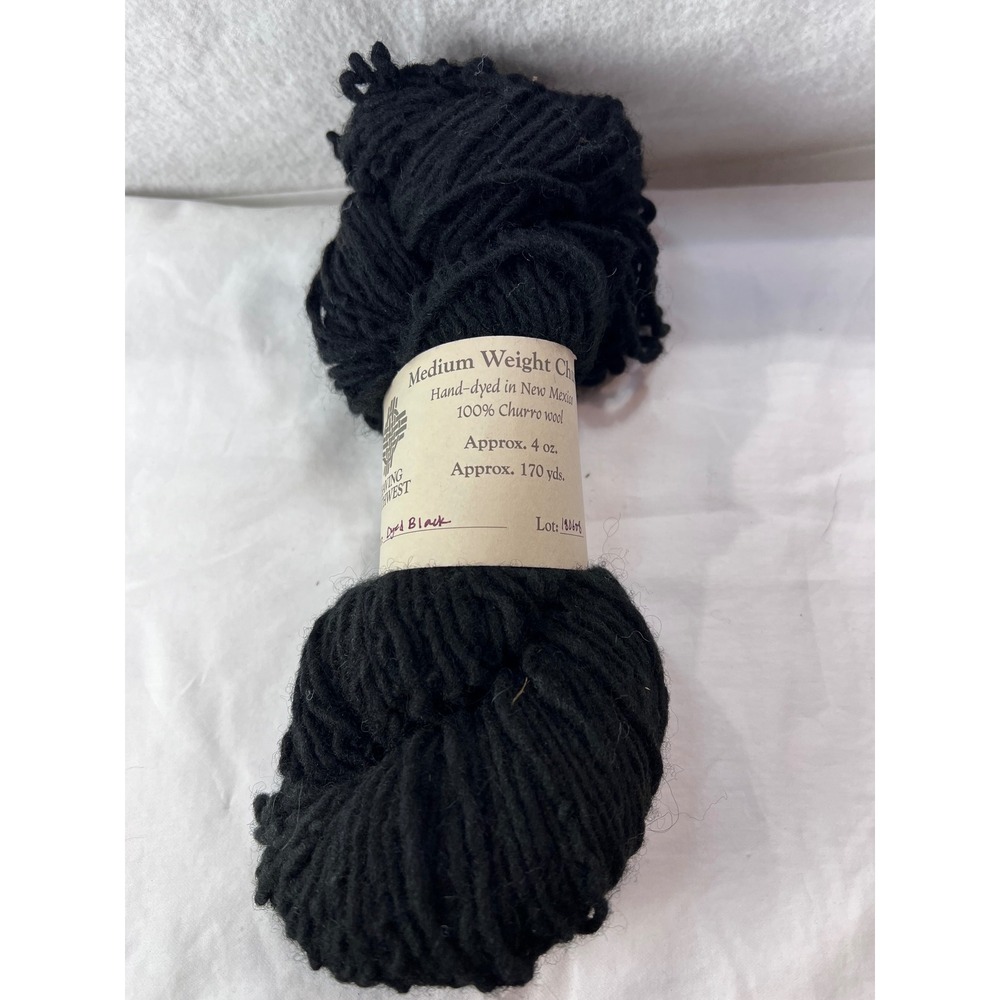 Weaving Southwest Churro Wool Yarn Medium Weight Dyed Black 4oz 170yd New Mexico